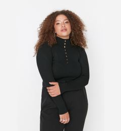 Снимка на Trendyol Curve Black Stand Up Knitwear Blouse