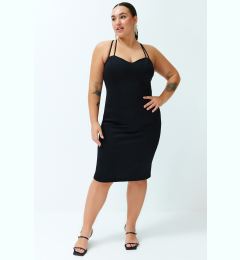 Снимка на Trendyol Curve Black Sweetheart Neckline Strap Knitted Dress