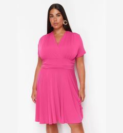 Снимка на Trendyol Curve Fuchsia Double Breasted Mini Knitted Dress