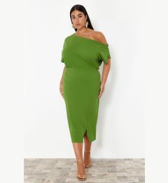 Снимка на Trendyol Curve Green One Shoulder Midi Knitted Dress