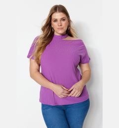 Снимка на Trendyol Curve Purple Cut-Out Detailed Knitted Blouse