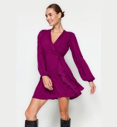 Снимка на Trendyol Damson Flounce Двуредна тъкана тъкана рокля
