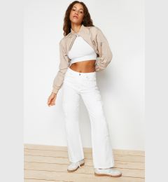 Снимка на Trendyol Dark Beige Regular Fit Belted Crop Bolero Coat
