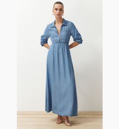 Снимка на Trendyol Dark Blue Midi Denim Modest Dress
