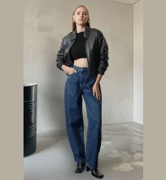 Снимка на Trendyol Dark Blue More Sustainable High Waist Skater Baggy Jeans
