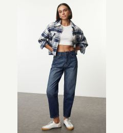 Снимка на Trendyol Dark Blue Normal Waist Mom Jeans