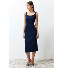 Снимка на Trendyol Dark Blue Stitching Detailed Denim Midi Dress