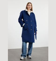 Снимка на Trendyol Dark Navy Blue Oversize Belted Trench Coat