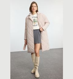 Снимка на Trendyol Ecru Oversize Belted Long Quilted Puffer Coat