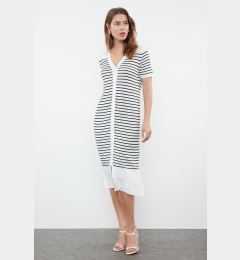 Снимка на Trendyol Ecru Striped Knitwear Dress