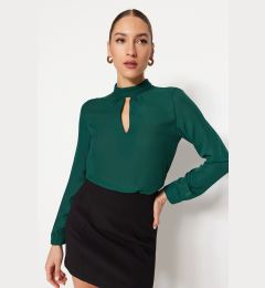Снимка на Trendyol Emerald Green High Collar Woven Blouse