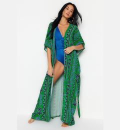 Снимка на Trendyol Ethnic Patterned Belted Maxi Woven Kimono&Kaftan