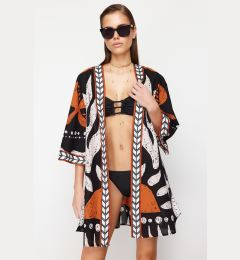 Снимка на Trendyol Ethnic Patterned Belted Mini Woven 100% Cotton Beach Kimono&Caftan