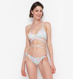 Снимка на Trendyol Floral Pattern Bikini Top With Tie Detailed