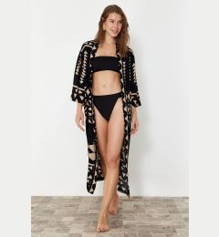Снимка на Trendyol Geometric Patterned Maxi Woven Beach Kimono & Caftan
