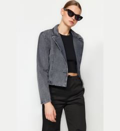 Снимка на Trendyol Gray Waistband Crop Blazer Denim Jacket