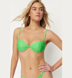 Снимка на Trendyol Green Balconette Draped Push Up Bikini Top