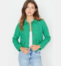 Снимка на Trendyol Green Fitted Pocket Detail Plaid Crop Woven Jacket