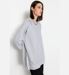 Снимка на Trendyol Grey Oversize Woven Piece Knitted Tunic