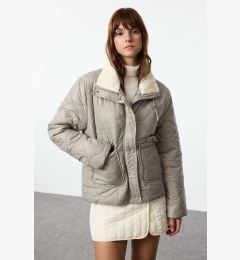 Снимка на Trendyol Grey Regular Fit Stand Collar Quilted Coat