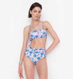 Снимка на Trendyol High Waist Bikini Bottoms With Floral Pattern Shirring