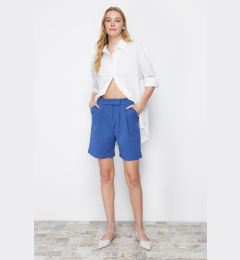 Снимка на Trendyol Indigo Pleated Velcro Closure Knitted Shorts & Bermuda