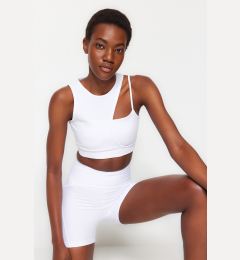 Снимка на Trendyol Knitted Sports Bra with White Medium Support/Styling Rope Strap