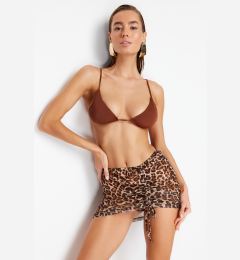 Снимка на Trendyol Leopard Patterned Mini Knitted Pleated Mesh Beach Pareo
