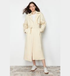 Снимка на Trendyol Light Yellow Oversize Wide Cut Belted Trench Coat
