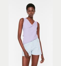 Снимка на Trendyol Lilac Asymmetric Ribbed Knitted Undershirt