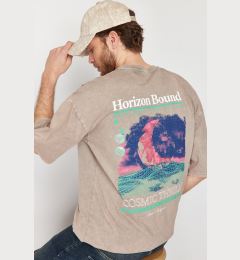 Снимка на Trendyol Mink Knit Oversize/Wide Cut With Aged/Faded Effect 100% Cotton T-shirt