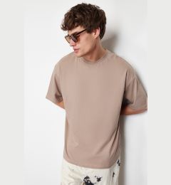 Снимка на Trendyol Mink Oversize/Wide Cut Basic 100% Cotton T-shirt