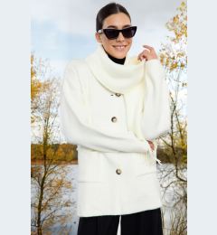 Снимка на Trendyol Mink Wide Pattern Soft Textured Scarf Wide Pattern Coat Look Knitwear Cardigan