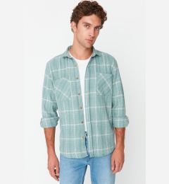 Снимка на Trendyol Mint Mens Oversize Fit Plaid Shirt