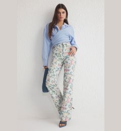 Снимка на Trendyol Multicolored Floral Print High Waist Wide Leg Jeans
