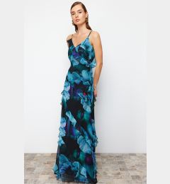 Снимка на Trendyol Multicolored Ruffled Woven Long Evening Dress