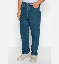 Снимка на Trendyol Navy Blue 100% Cotton Distressed Look Baggy Fit Jeans