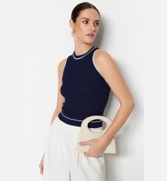 Снимка на Trendyol Navy Blue Basic Color Block Knit Thin Blouse