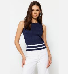 Снимка на Trendyol Navy Blue Basic Color Blocked Knitwear Blouse
