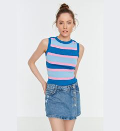 Снимка на Trendyol Navy Blue Color Block Knit Blouse