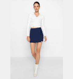 Снимка на Trendyol Navy Blue Lace-Up and Eyelet Detail Woven Shorts Skirt