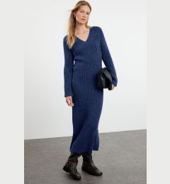 Снимка на Trendyol Navy Blue Maxi Knit Wool Basic Dress