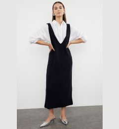 Снимка на Trendyol Navy Blue Maxi Knitwear V-Neck Gilet Dress