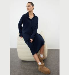 Снимка на Trendyol Navy Blue More Sustainable Midi Knit Soft Texture Dress