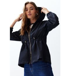 Снимка на Trendyol Navy Blue Oversize Mold Zipper Detailed Thin Water Repellent Raincoat Windbreaker Coat