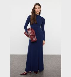 Снимка на Trendyol Navy Blue Straight Fitted Maxi High Collar Stretchy Knitted Dress