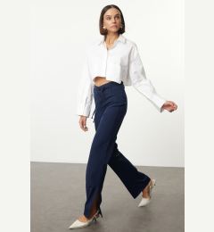 Снимка на Trendyol Navy Blue V Waist Detailed Woven Fabric Trousers