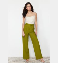 Снимка на Trendyol Oil Green Wide Leg Woven Trousers
