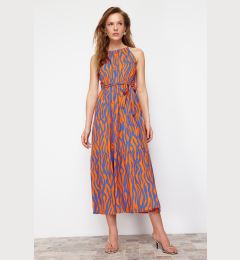 Снимка на Trendyol Orange Animal Shift Halter Neck Halter Neck Shally Maxi Woven Dress