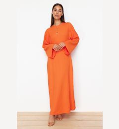 Снимка на Trendyol Orange Spanish Sleeve Crepe/Textured Knit Dress